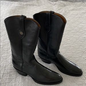 JB Hill Black Custom Calfskin Boots, almost new